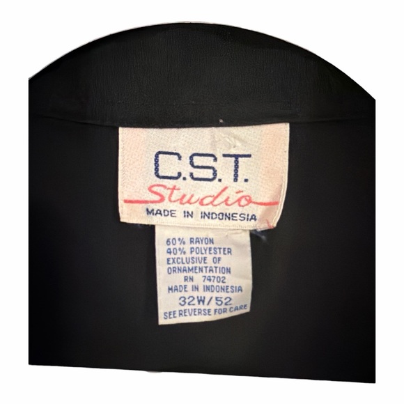 Vintage CST Studio Black Oversized Safari Animal Embroidered Button Down Shirt - Picture 3 of 7